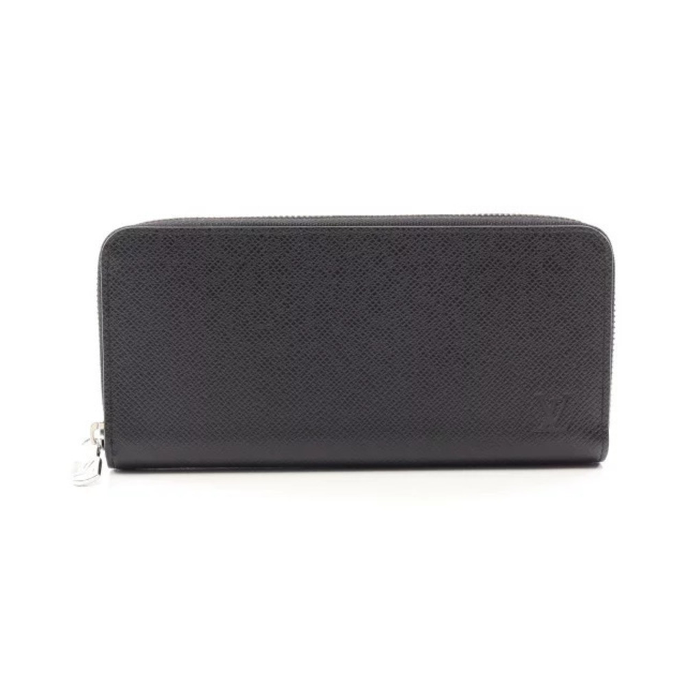Louis Vuitton Zippy Wallet Horizontal Taiga Round Long Leather Black